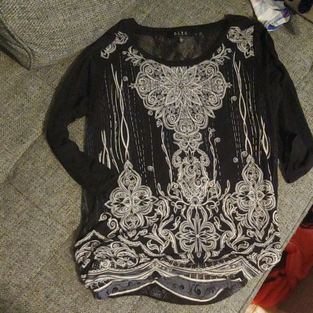 Black and white blouse